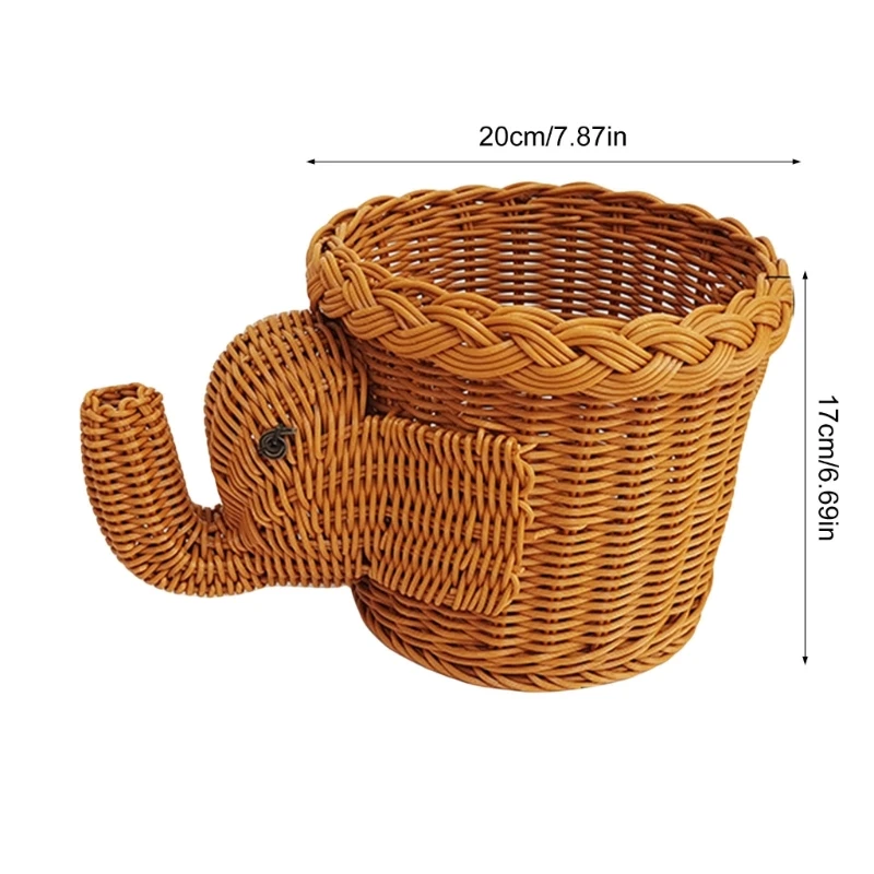 Cesta armazenamento elefante adorável elegante para decoração casa elegante portátil para roupas, brinquedos itens