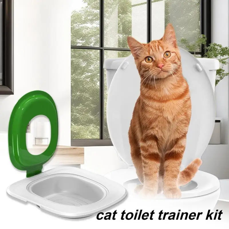 Cat Toilet Training System Toilet Litter Box Trainer Cat Potty Trainer Kit Reusable Toilet Litter Box Trainer For Hygienic Pet