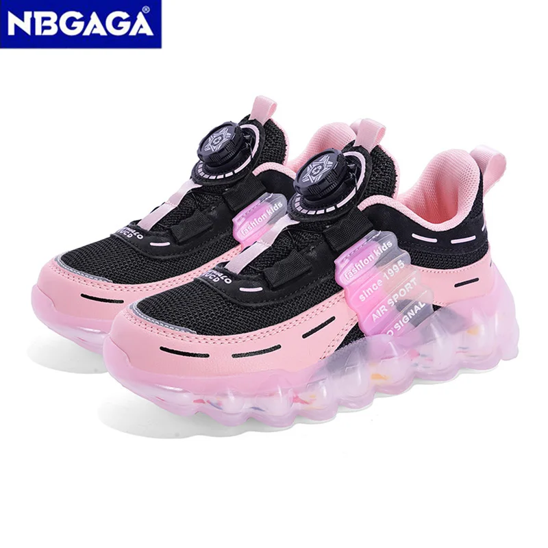 New Anti-skid Breathabler Kids Sneaker for Boys Girls Child Casual Shoes Outdoor Sport Running Shoes With Rotating Buckle Design