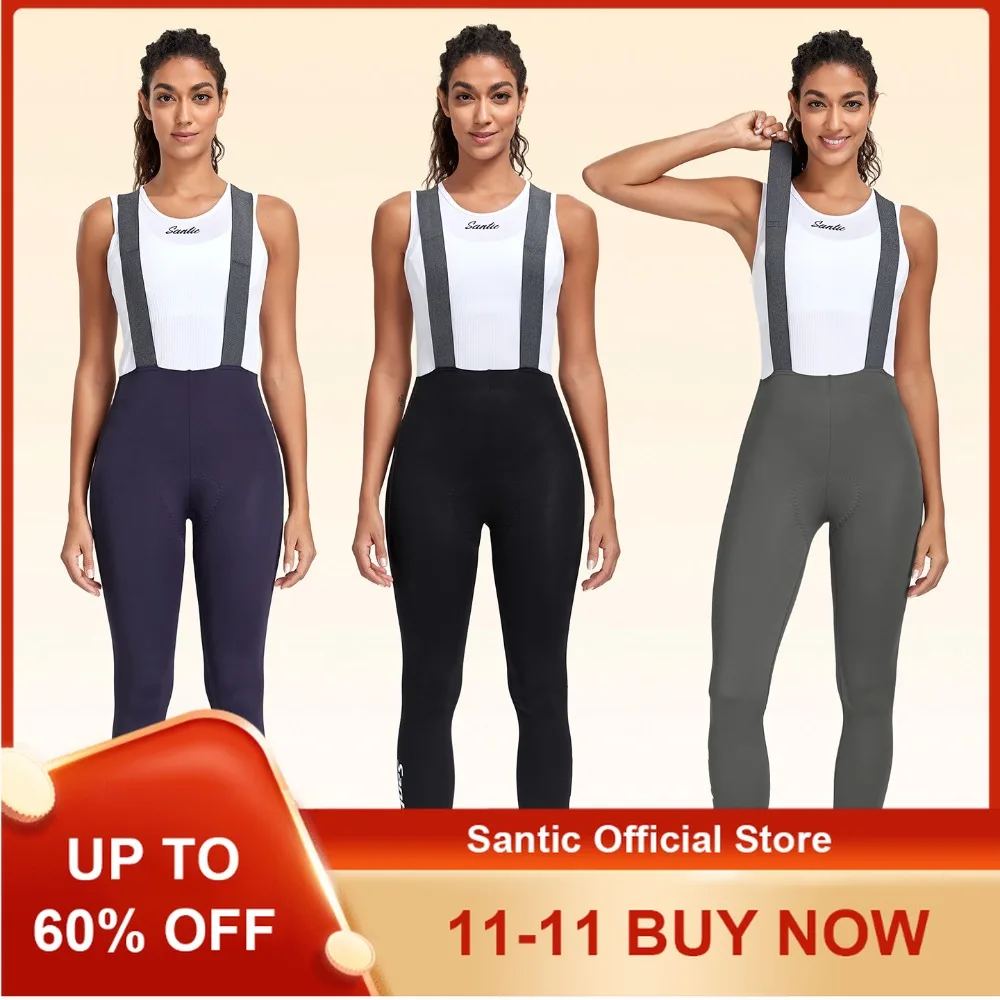 

Santic Women Cycling Pants for Spring and Autumn Road Cycling Quick Drying Breathable Cycling Bib Long Pants TL25C04283
