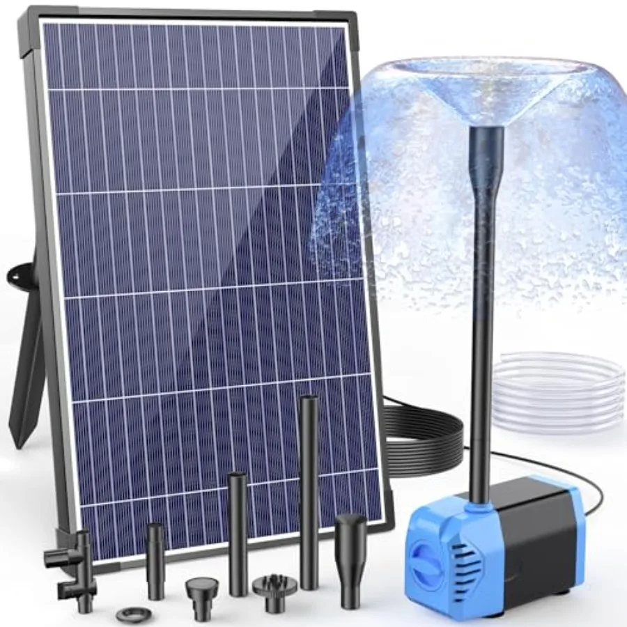 

12W Solar Water Pump 160GPH Adjustable Flow Solar Powered Fountain Pump with Dry-Run Protection for Fish Pond Wildlife Garden P