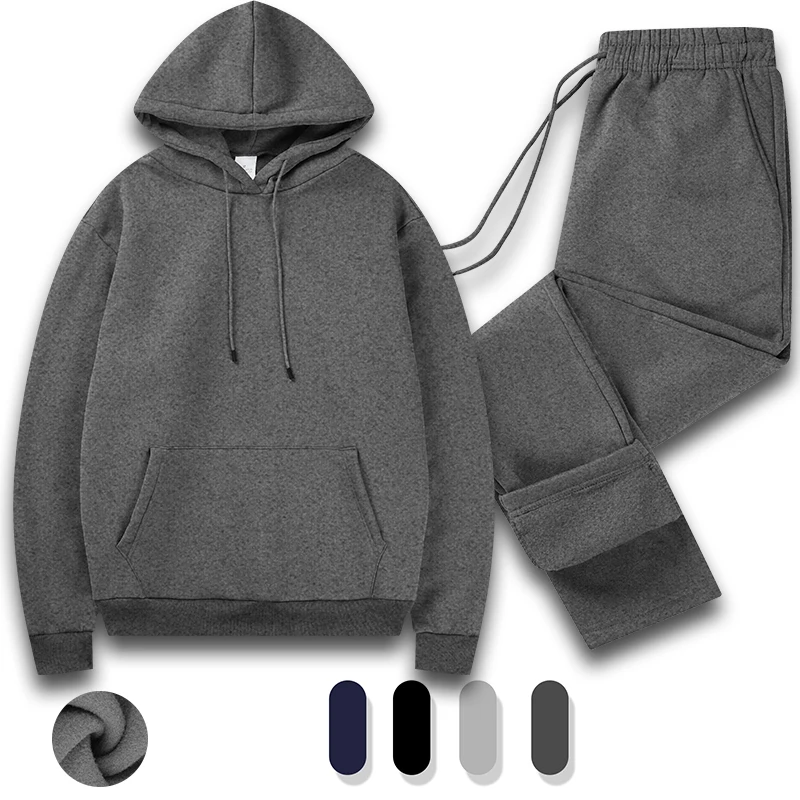 Tracksuit Men 2 Piece Set Big and Tall Long Sleeve Hooded Activewear Suits Gym Workout Training Stretchy Outfits view 2