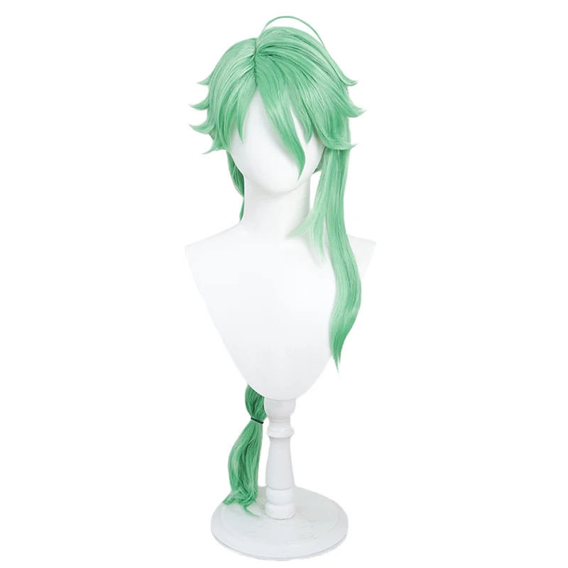 میں Baizhu Wig Game Genshin Impact DokiDoki Cosplay Halloween Cosplay Wig Bai Zhu Cosplay Glassess Green Hair Dendro #6