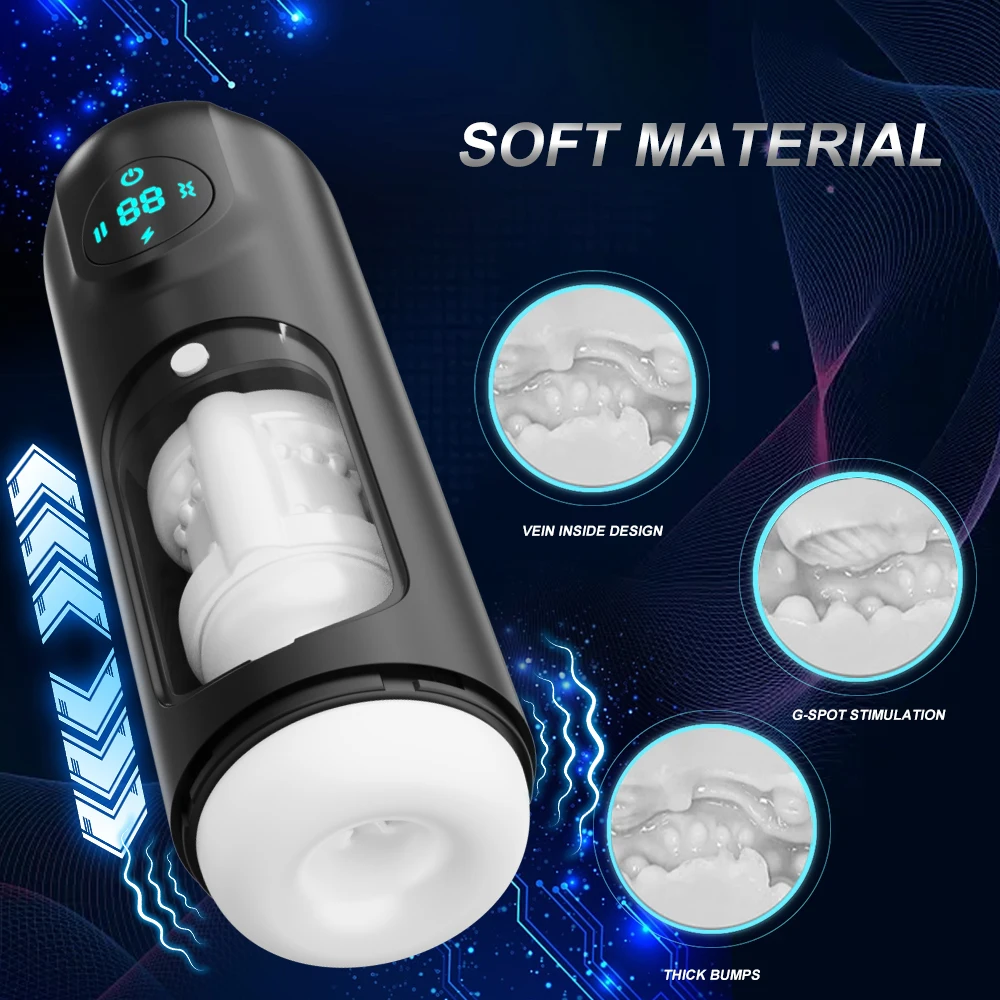 Automatic Penis Blowjob Machine Lifelike Textured Artificial Vagina Powerful 8 Vibration SuckingModes Masturbation Male Sex Toys view 5