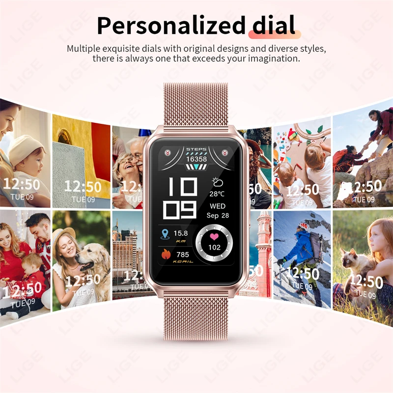 جديد إمرأة بلوتوث دعوة ساعة ذكية معدل ضربات القلب مراقبة ضغط الدم Smartwatches مقاوم للماء الرجال ساعة ذكية لنظام أندرويد iOS