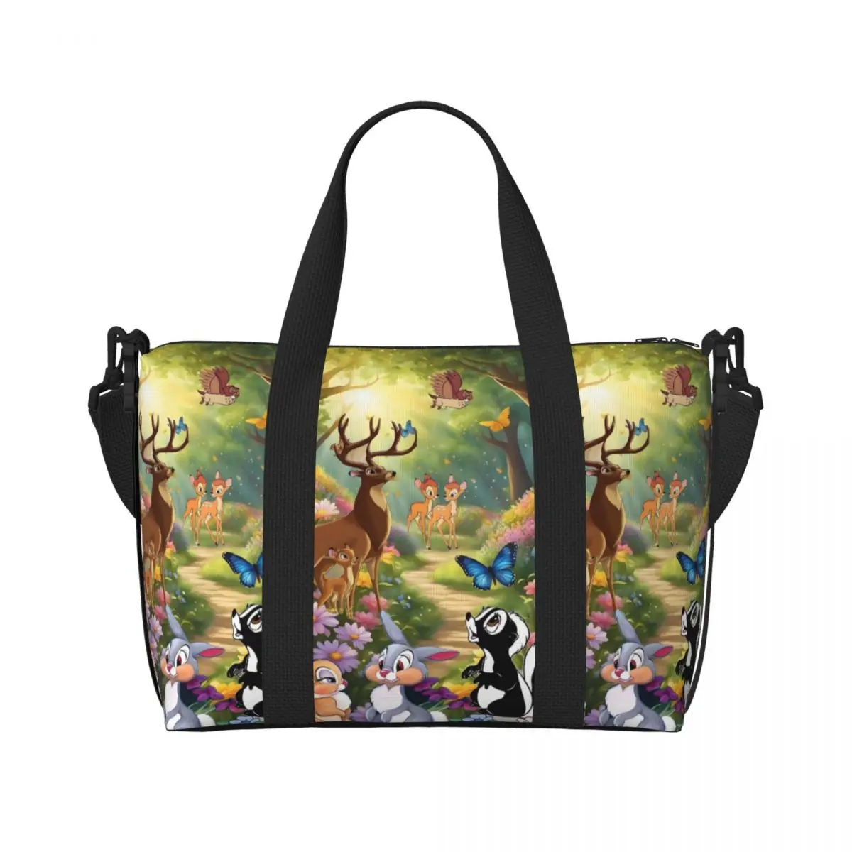 

Пляжная большая сумка Bambi на заказ для женщин, очень большая спортивная ручная кладь с оленем, аниме, дорожные сумки для покупок