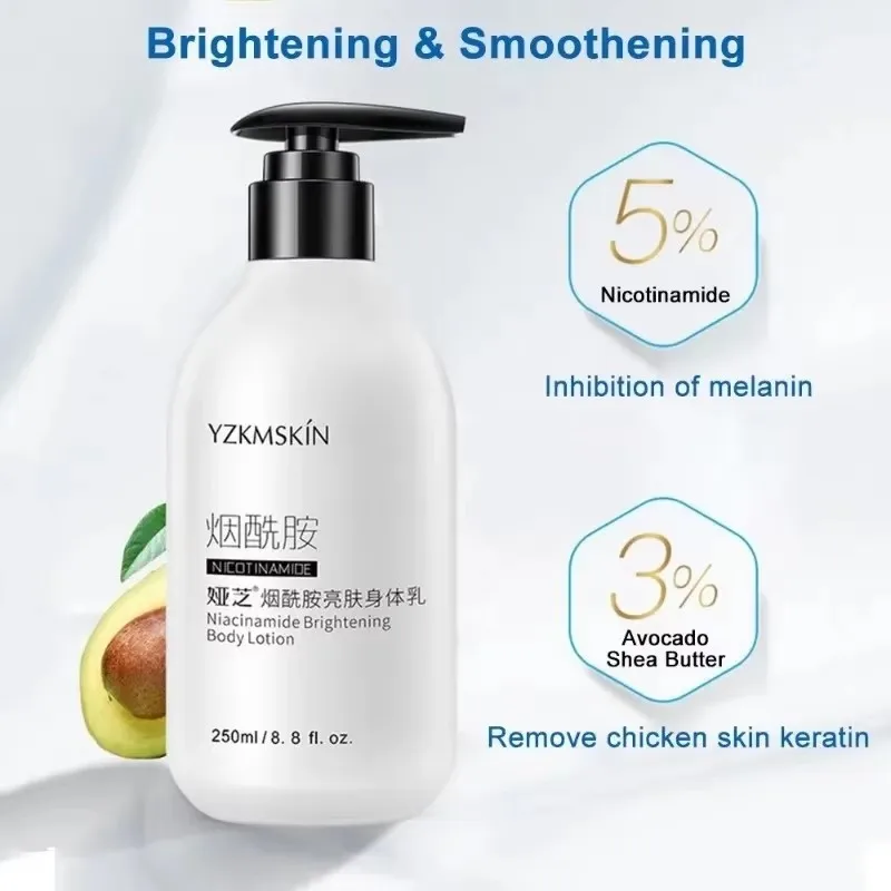 Niacinamide Whitening Body Lotion Skin Care Healthy Milk Firming White Body Lotion Lightening 250ML