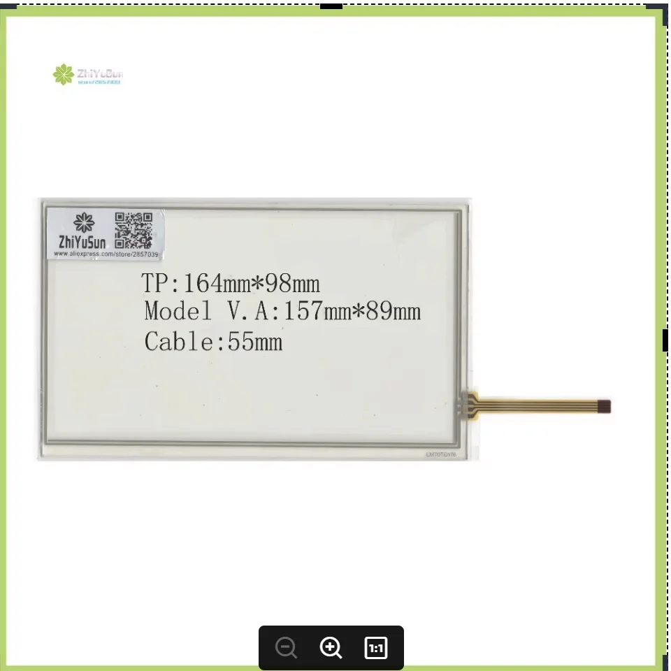 

ZhiYuSun LM70TQ176 164 мм * 98 мм Совместимое стекло сенсорного экрана 164*98 для GPS-тюбл для промышленного применения