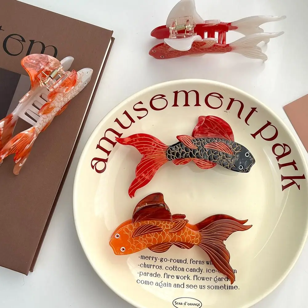 

Cute Hairpin Ocean Koi Hair Clip Large Shark Clip Acetic Acid Hair Claw Geometry Hair Accessories Fish Grab Clip Girls