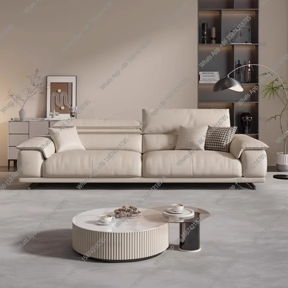 

N49 SMLiving Room Sofa Genuine Leather Italian Luxury Lounge Designer Minimalist Sofas Modern Family Muebles Furniture Decoratio