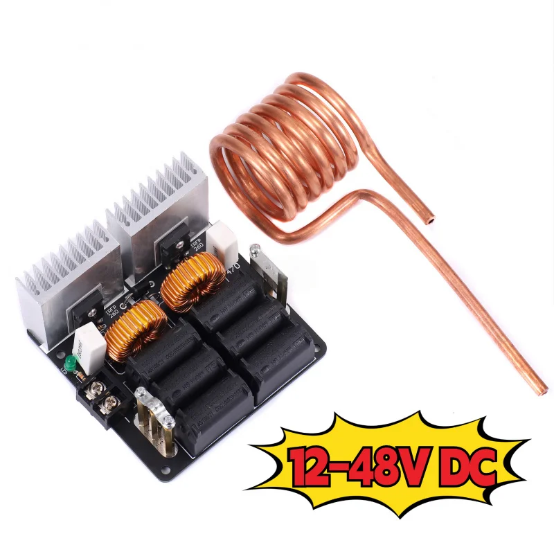 1000W ZVS高周波誘導加熱機、12-48V DC入力、最大20A電流、500-800W連続電力