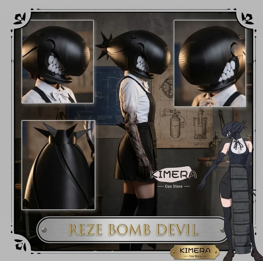 Casco de cosplay punk de Saw con ojos luminosos, máscaras de Denji, accesorios cibernéticos, accesorios de disfraz hechos a mano, accesorios sexys de anime.