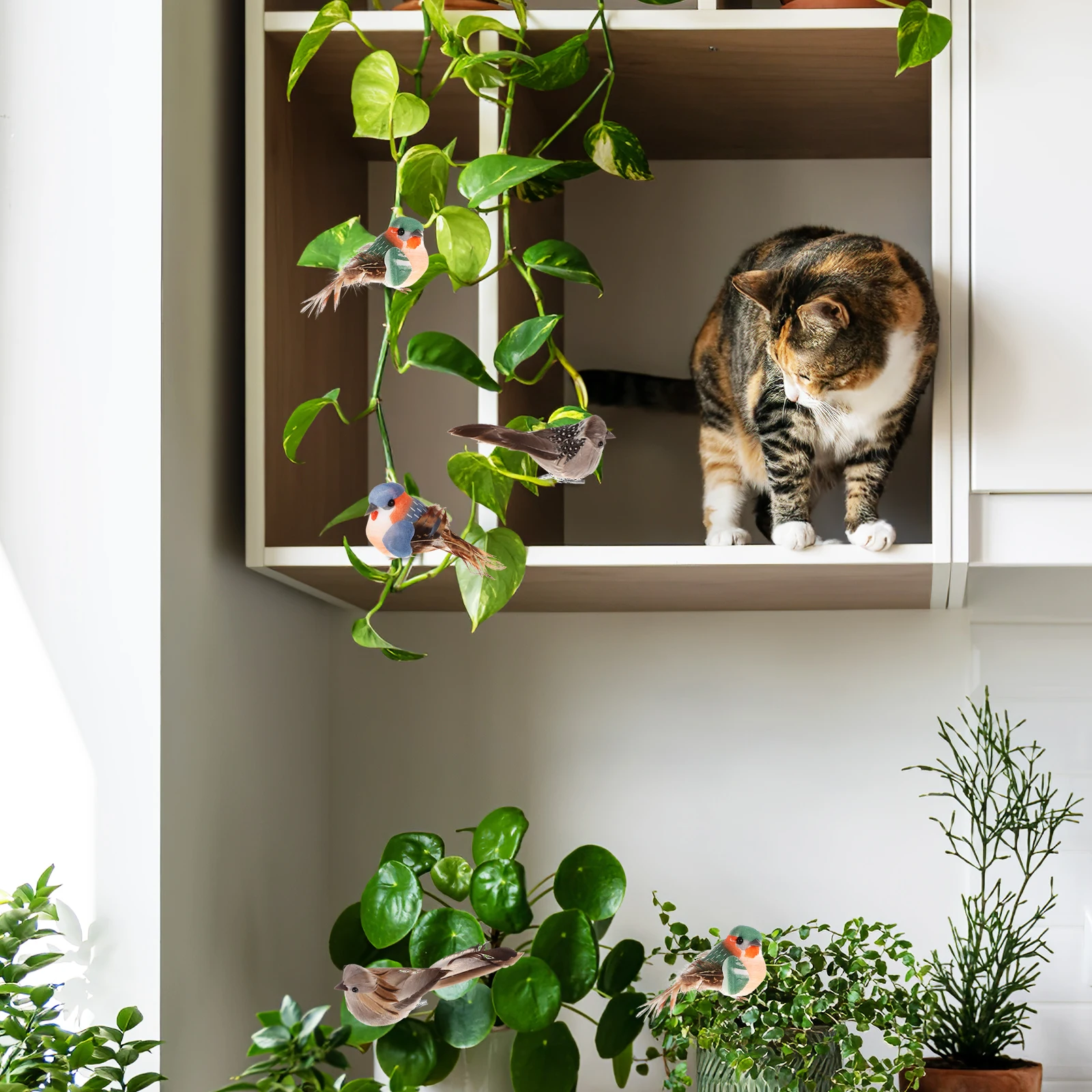 

10 pcs Artificial Birds Decorations For Tree Garden Balcony Lawn Office Party Photography Props Simulation Bird Ornaments Set