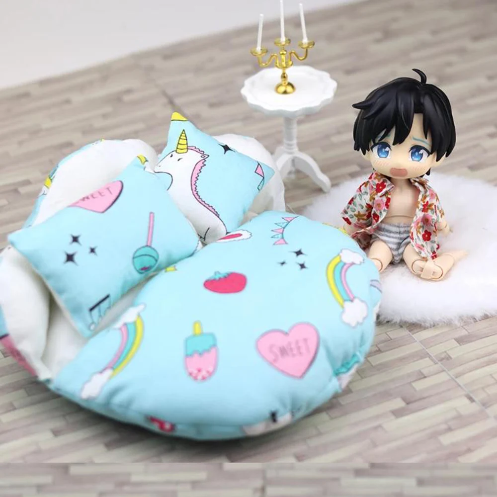 

Ob11 кукла мультфильм круглая детская кровать костюм Kawaii кукла кровать спальный мешок матрас для куклы Labubu