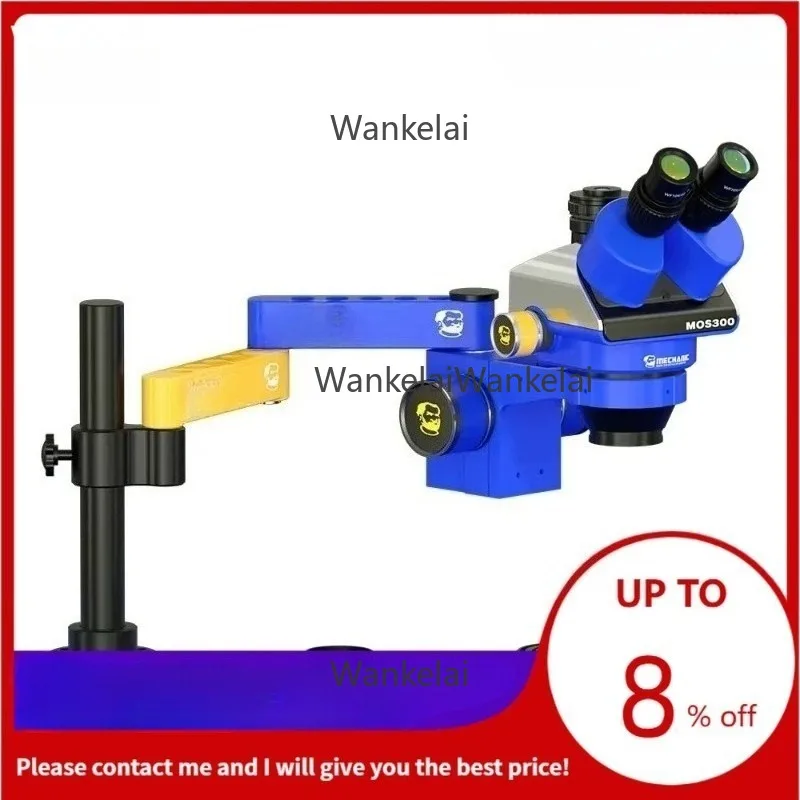 MOS300-M3 Trinocular Stereo Microscope With Adjustable Microscope Arm Stand Zoom For Phone Camera Repair Tools
