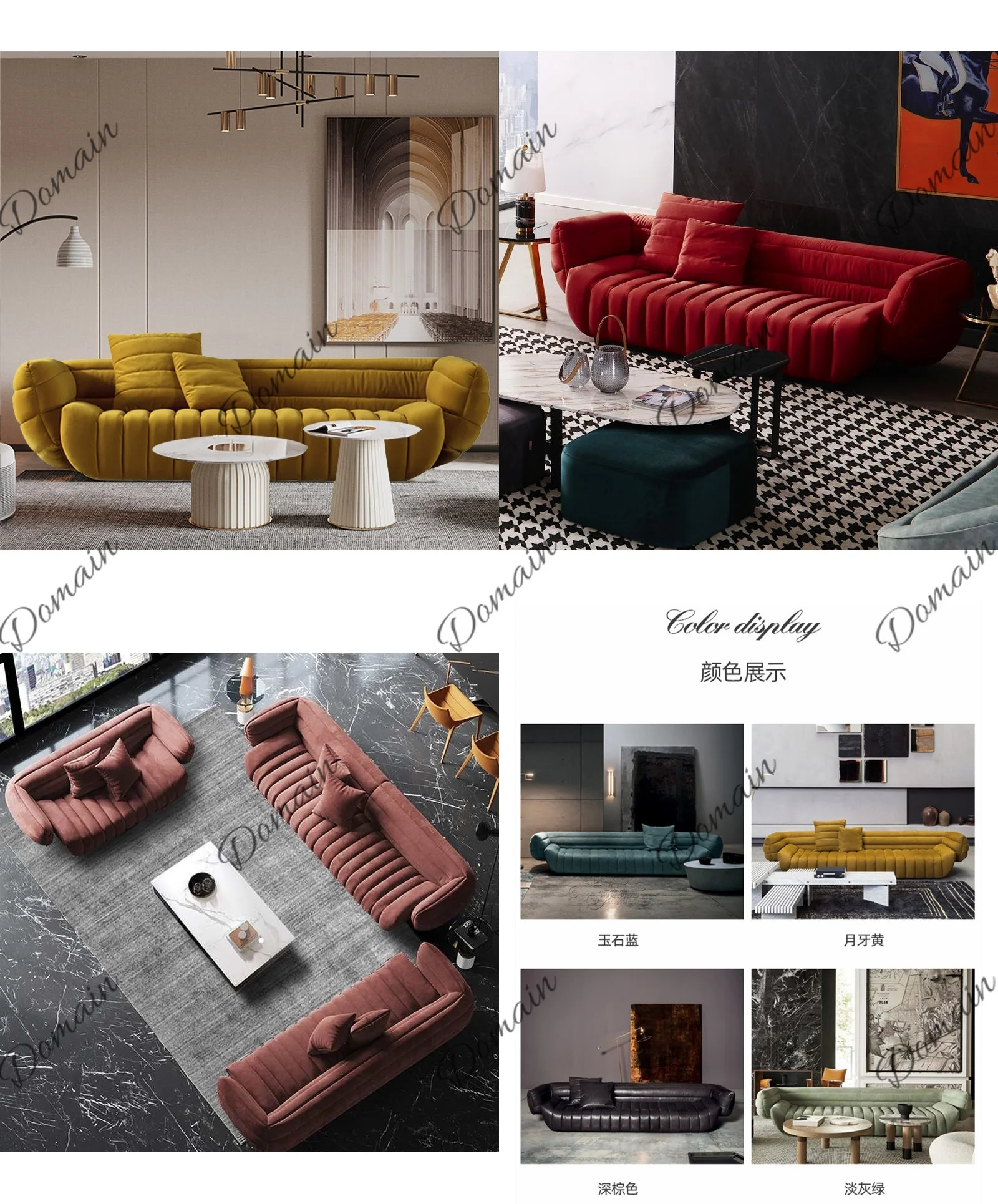 Modern Luxury Curved Banana Sofa for Living Room, Designer Boucle Fabric Sectional Sofa with Irregular Shape