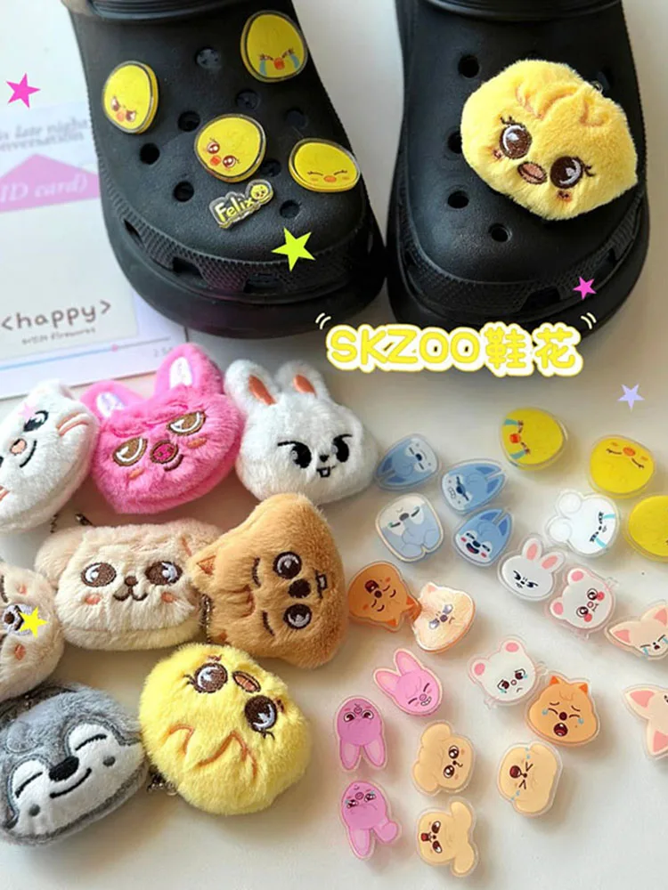 Skzoo chaud coréen Stray enfants idole garçon Support ventilateur mignon dessin animé trou chaussures chaussure fleur Anime bricolage accessoires décoration cadeau de noël