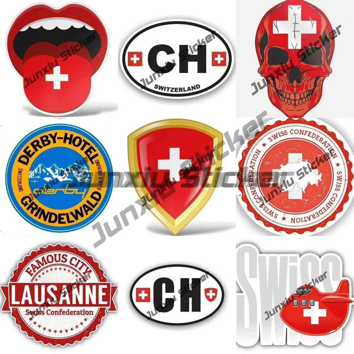 

Canton of Bern Switzerland Confederatio Stamp Flag Emblem Vinyl Stickers Swiss Country Code Ch Waterproof Outdoor New Decoration