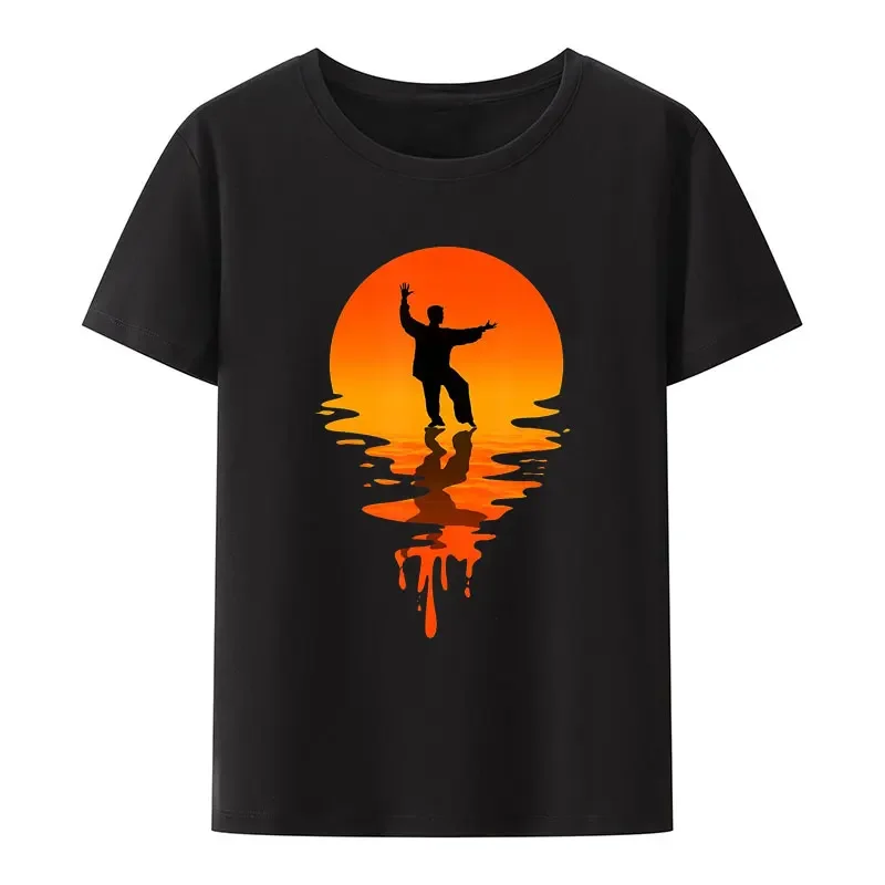 100% cotton Tops Casual Streetwear Chinese Style Men Tshirt Tai Chi Cultivate The Harmony Shirts Men Women Unique graphic