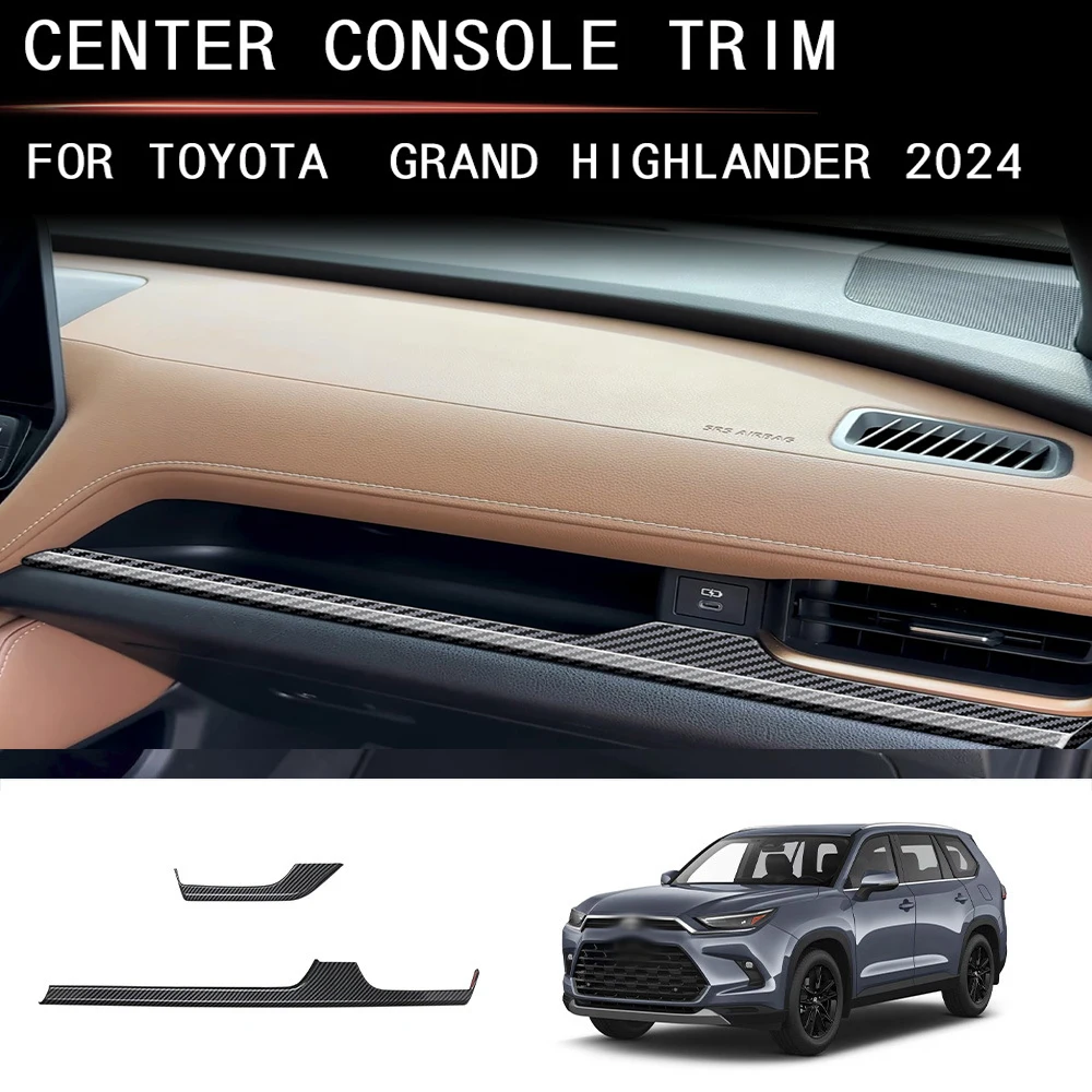 

LHD For Toyota Grand Highlander 2024 2025 Car Styling Carbon Fiber Interior Center Control Side Dashboard Panel Strip Cover Trim