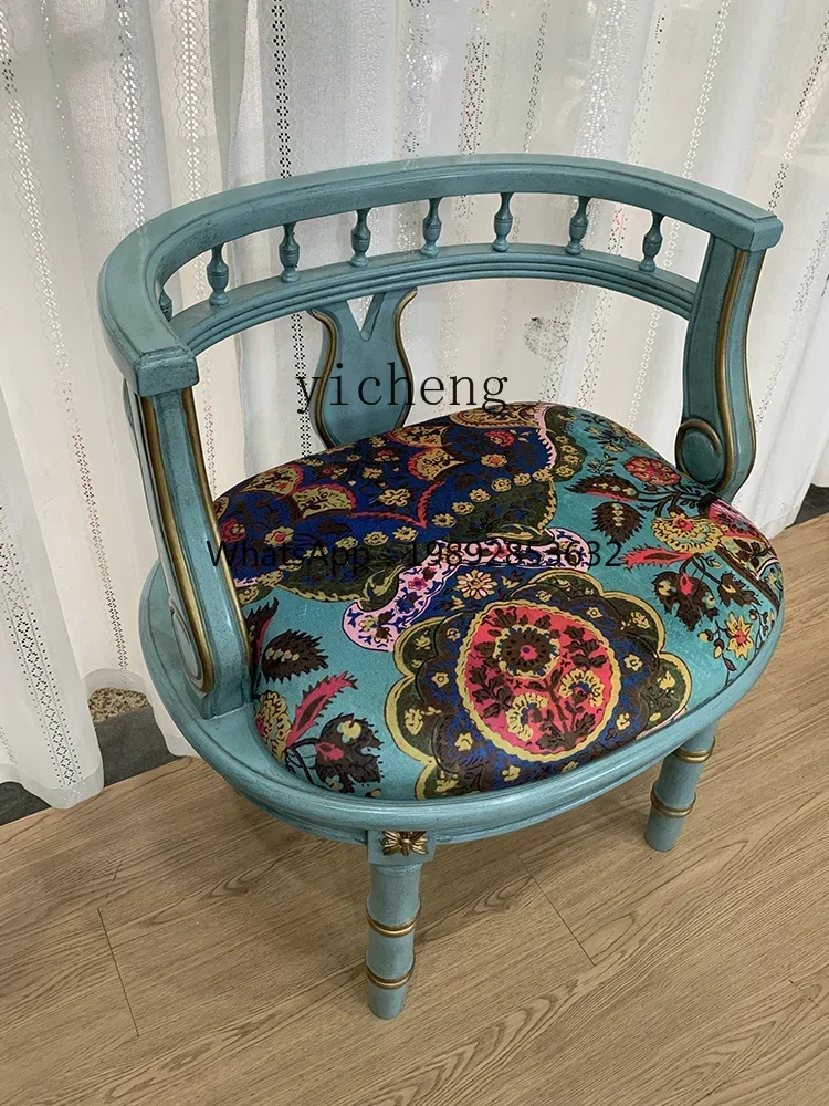 v9.3-Bedroom Balcony Small Sofa Leisure Chair a Double Chair Scene Coffee Shop Solid Wood Meeting Chair