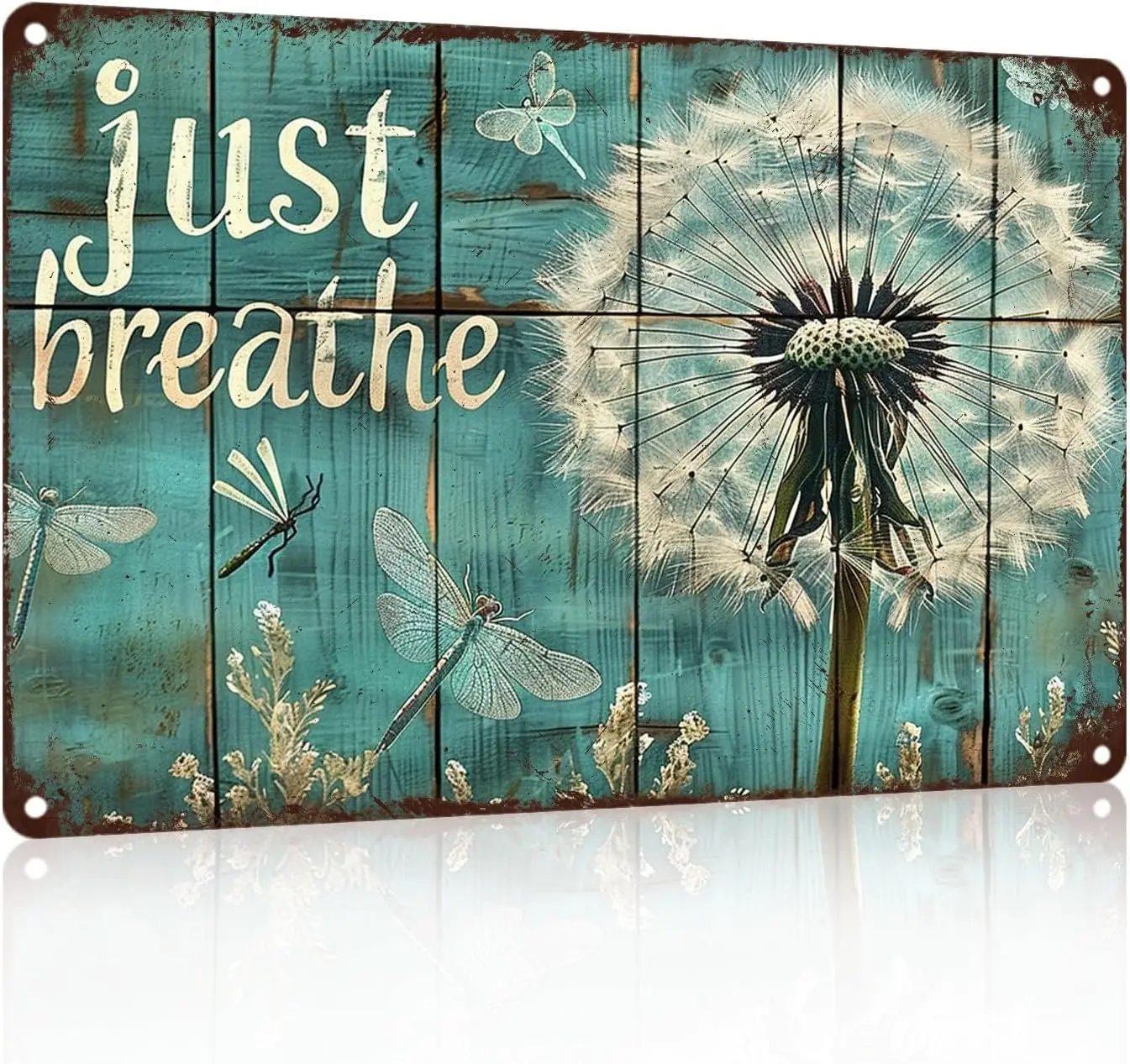 Breathe in the Beauty of Dandelions and Dragonflies Sign sign