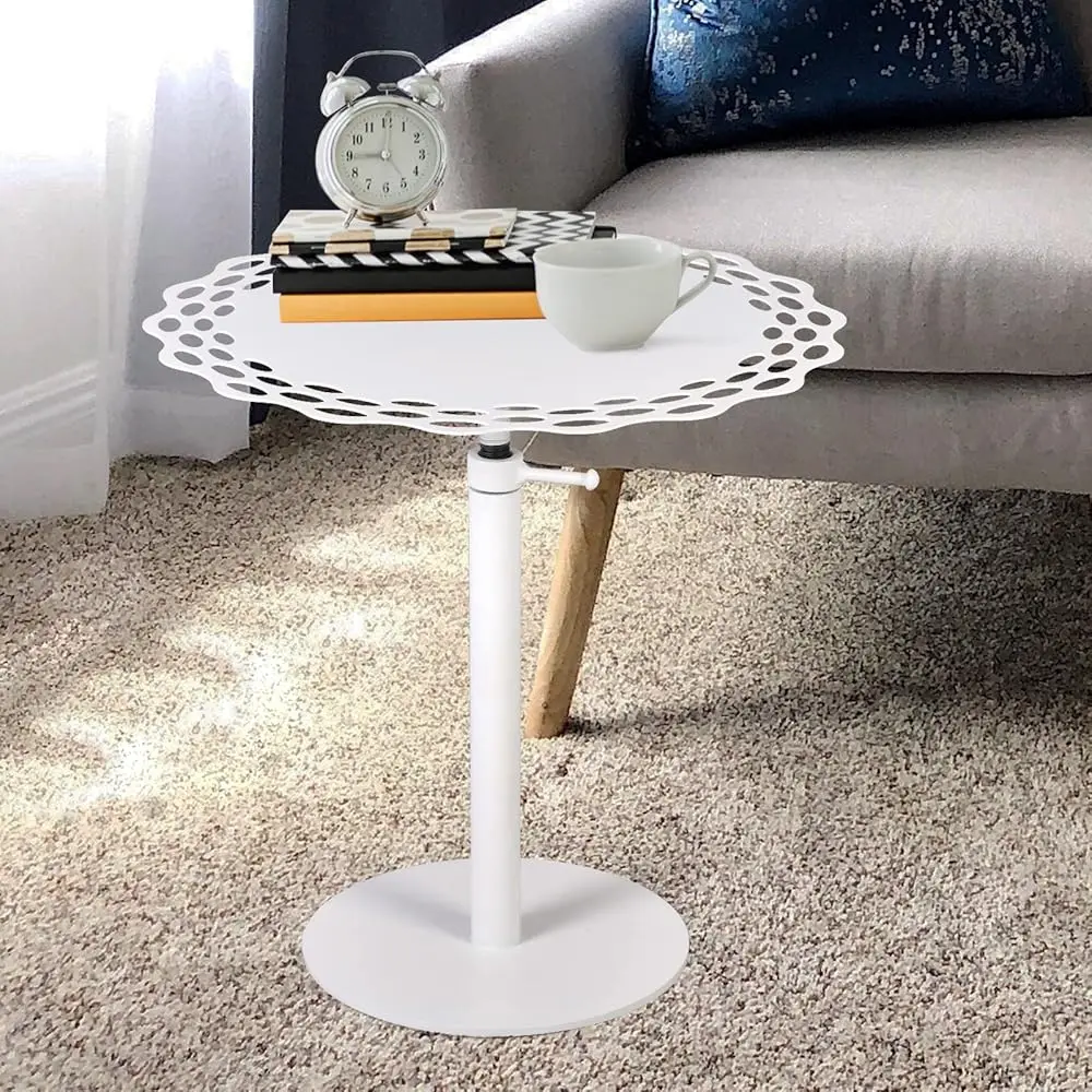 

Adjustable Tray Metal Sofa End Table/Side Table/Night Stand/Bedside Table/Sna Table/Accent Coffee Table, Patio Garden Backyard