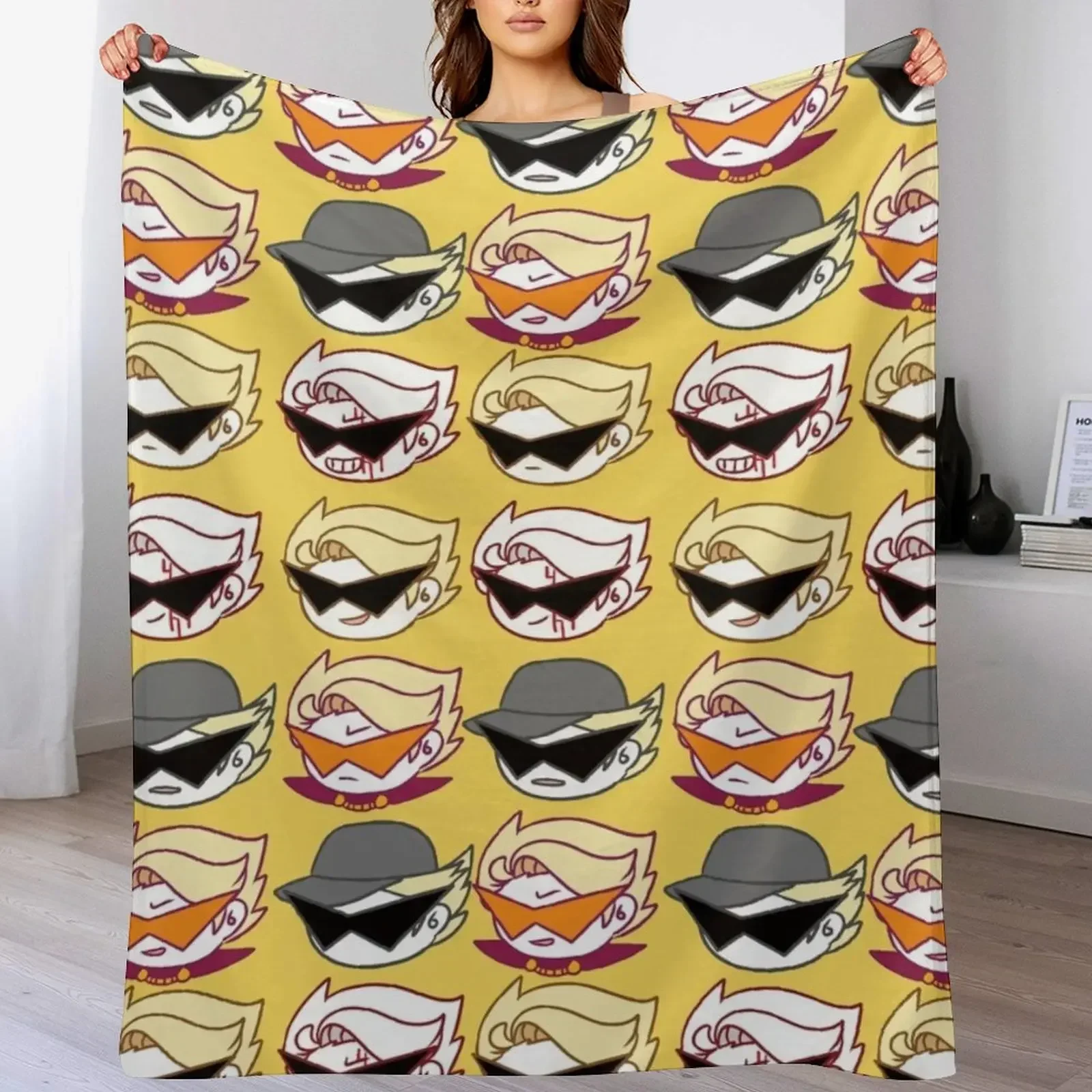 homestuck-dirk strider fabric series-Cute dirks head Throw Blanket Furrys cosplay anime Fashion Sofas Large Blankets - view 4