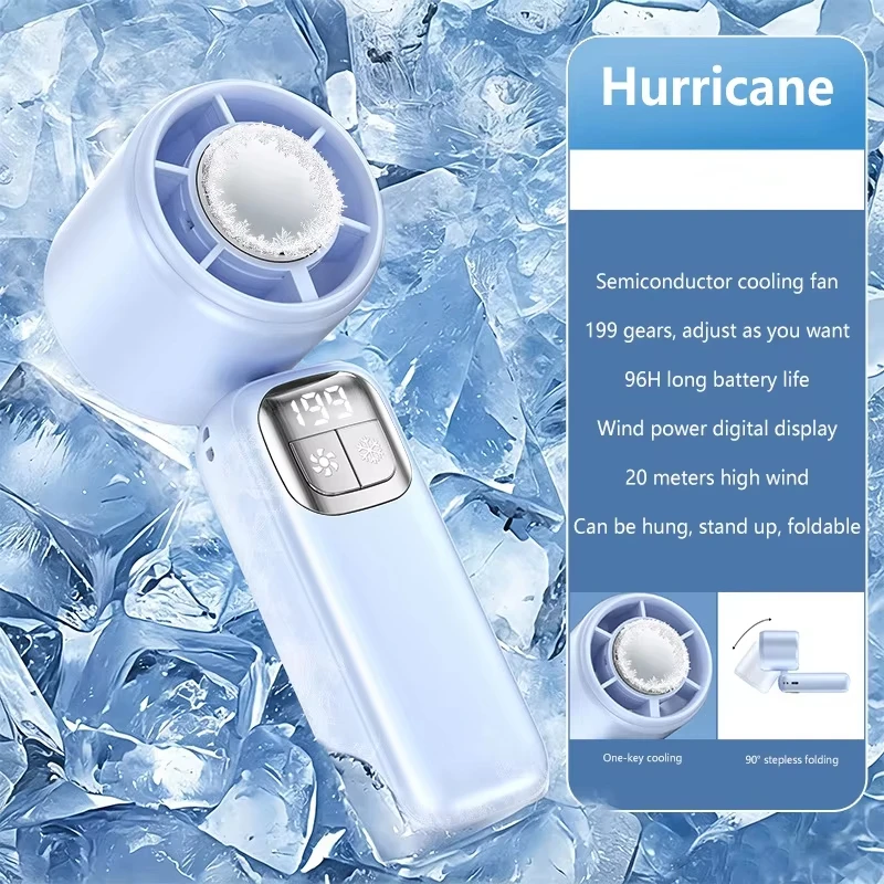 Lenovo 199 Hochgeschwindigkeits-Turbo-Jet-Ice-Kühler-Ventilator, USB-aufladbarer Handventilator mit bürstenlosem Motor für Outdoor, Büro und Reisen