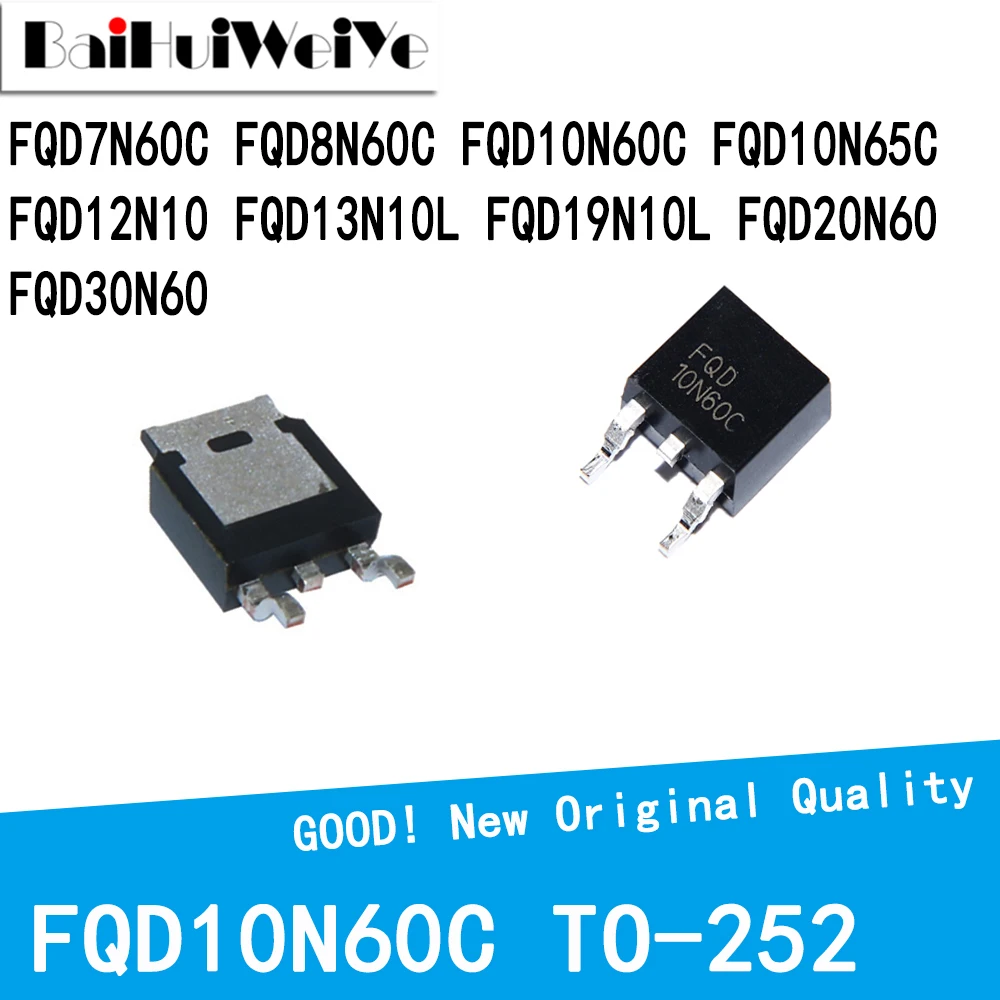 10PCS/LOT FQD10N65C FQD12N10 FQD13N10L FQD19N10L FQD20N60C FQD30N06 TO-252 New Good Quality Chipset