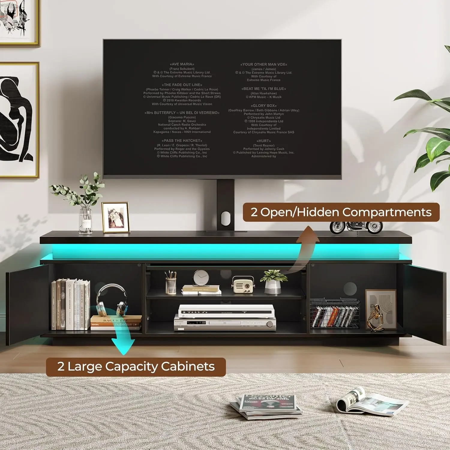 TV Stand with Mount & Power Outlet, 51