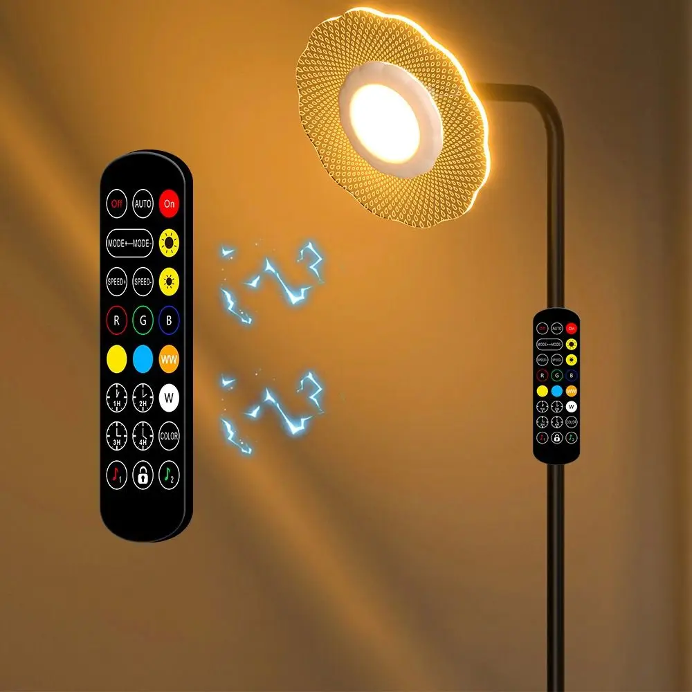 

RGB LED Sunshine Floor Lamp 360 Degree Adjustable Sunflower Corner Lighting Timer Modern with Remote Smart Standing Lamp