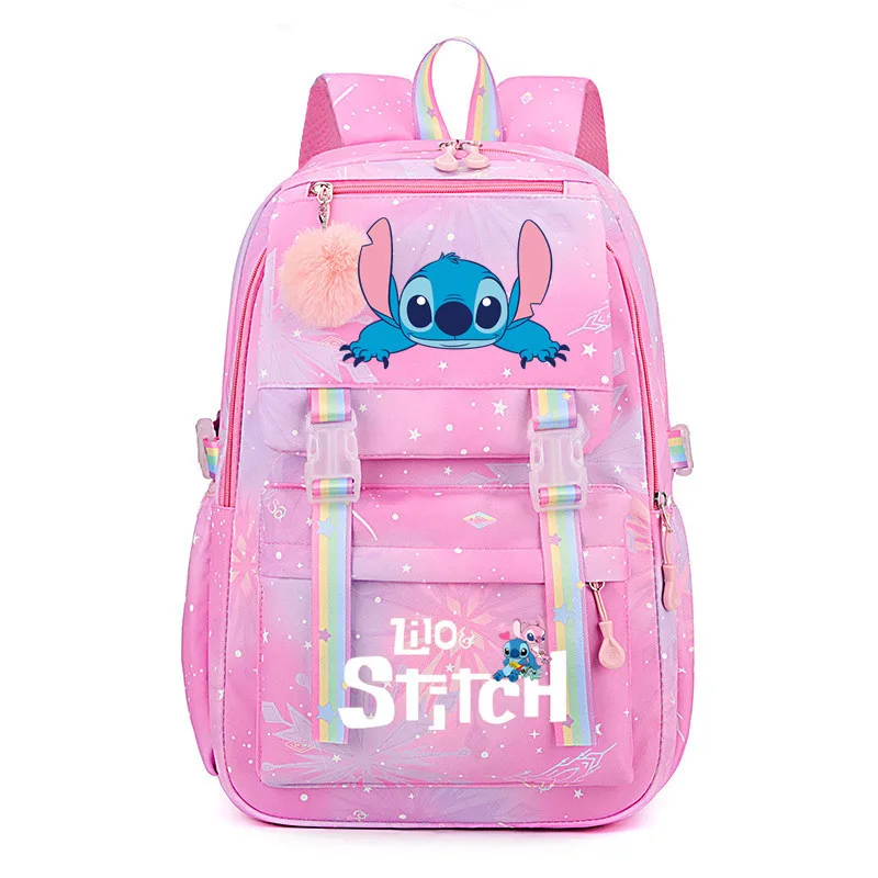 Stitch Binder for Students Travel Backpack for Girls Large Capacity Waterproof New College Style Anime Print Insider