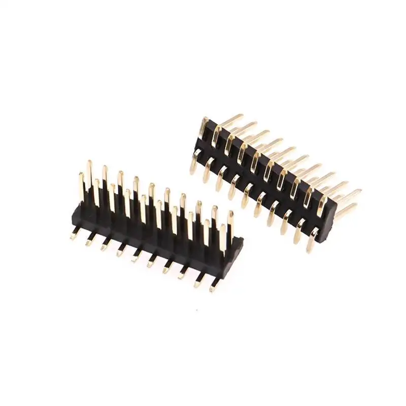2~5~10~20 Stück Doppelreihiger Vertikaler SMD-Stiftleistenstecker 1,27 mm Rastermaß Basis 2*2P/3/4/20/40/50P Vergoldetes Kupfer – Detail 2