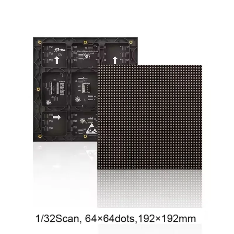 2 PCS SMD Led Indoor P3 RGB LED Matrix Led Screen Module Board 64x64 Pixels High Resolution 1/32 Scan Led Sign Led Display