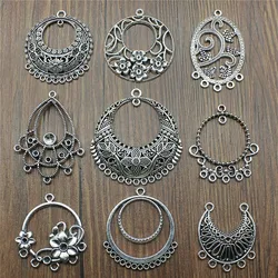 6pcs Antique Silver Color Earring Connector Charms For Jewelry Making Charms Earring Connector Jewelry Findings DIY