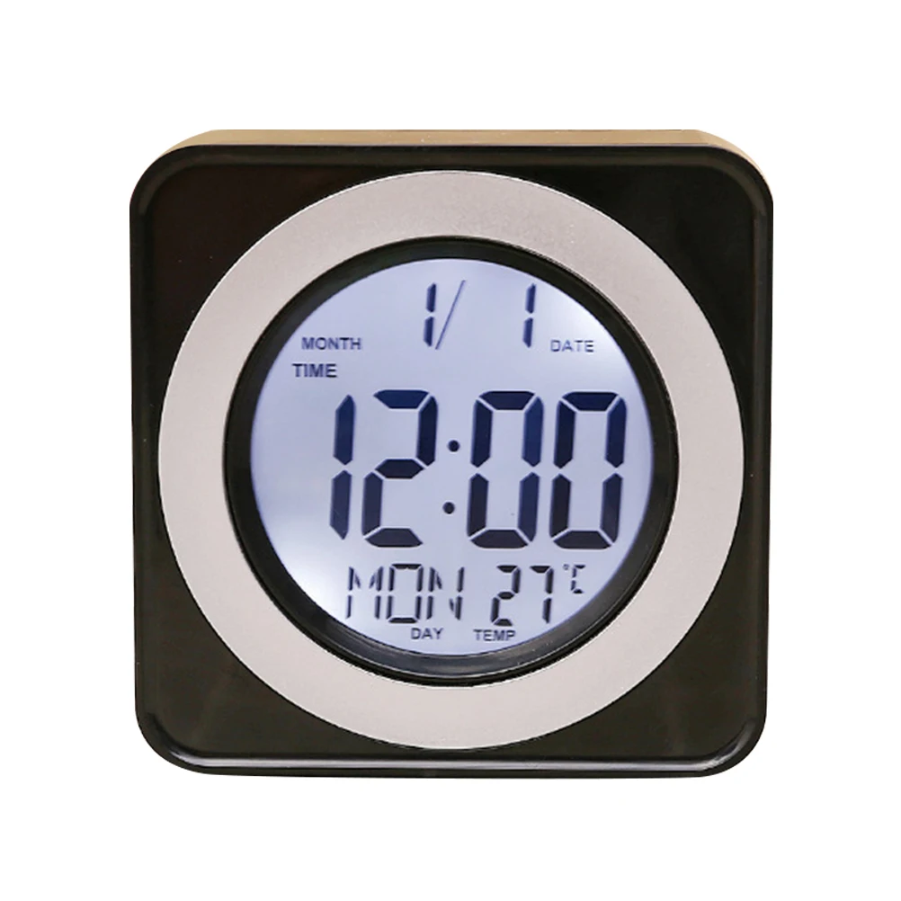 

Digital Alarm Thermometer Home Decor Easy Read Large Screen Temperature Display Alarm Clock Creative Plastic Stable