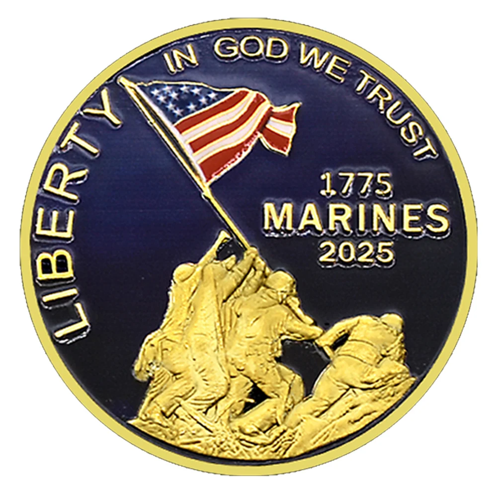 الولايات المتحدة 1776-2026 الولايات المتحدة الأمريكية 250th الذكرى التذكارية عملة الحرية جرس تمثال الحرية مشاة البحرية الاستقلال هدية تذكارية