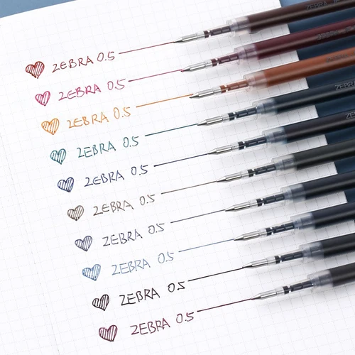 Imagen 2 del producto Recambios de bolígrafo de Gel japonés ZEBRA, JF-0,5 de Color Retro SARASA, prensa de gran capacidad de 0,5mm para papelería escolar JJ15 / JJ55 / JJ56, 10 Uds.