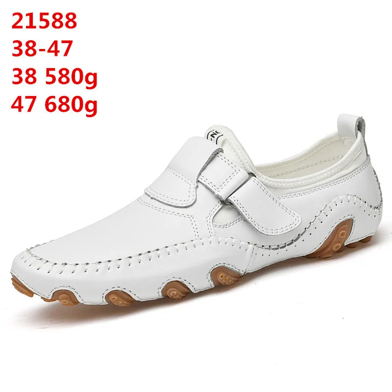 Mocasines blancos para hombre, calzado de ocio, transpirables, estilo británico, talla grande, novedad de 454647