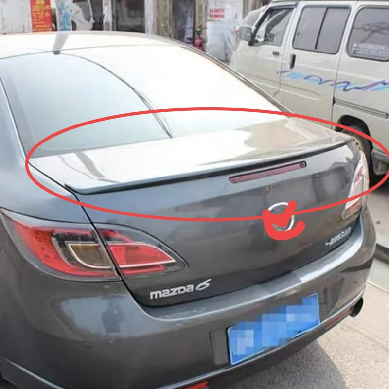 for Mazda M6 Ruiyi pressure wing rear wing luggage compartment lid spoiler,mudguard,modified carbon black moving parts 2006-2013