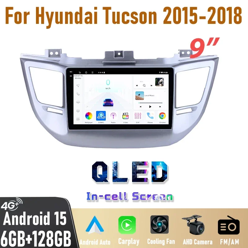 

9 Inch Android Car Radio For Hyundai Tucson 2015- 2018 HD GPS Navi Bluetooth WIFI FM RDS 2DIN Multimedia Player