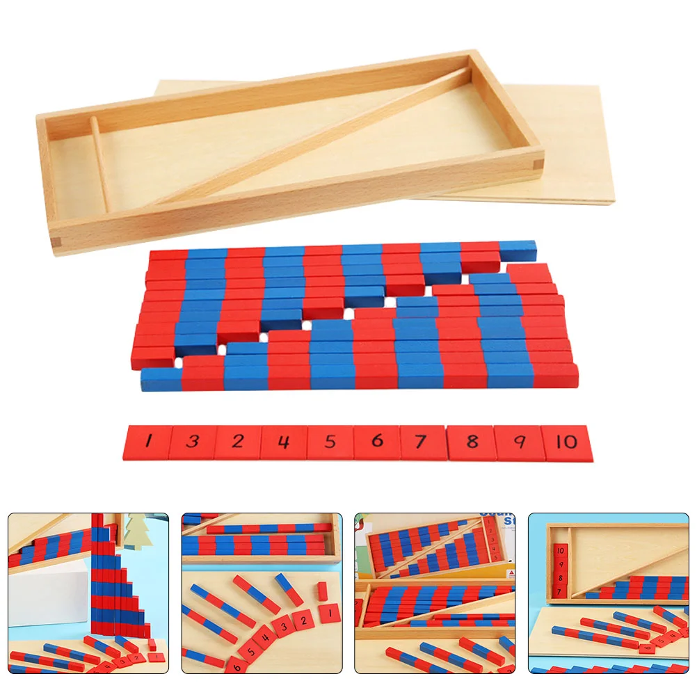 Kinder Zählstäbe Spielzeug für Kinder Rot und Blau Kinder Mathe Lehrmittel Addition Subtraktion Holz