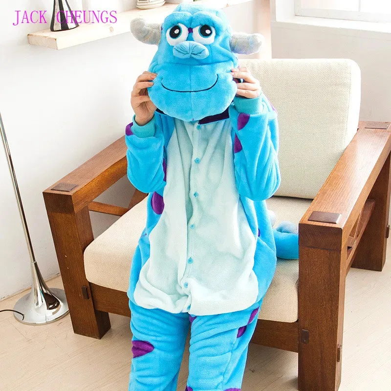 2025 nuevo monstruo Sulley Sullivan adulto Kigurumi Onesies pijamas disfraz de Animal de dibujos animados Unisex Halloween Anime Cosplay P ☆ wrl ☆