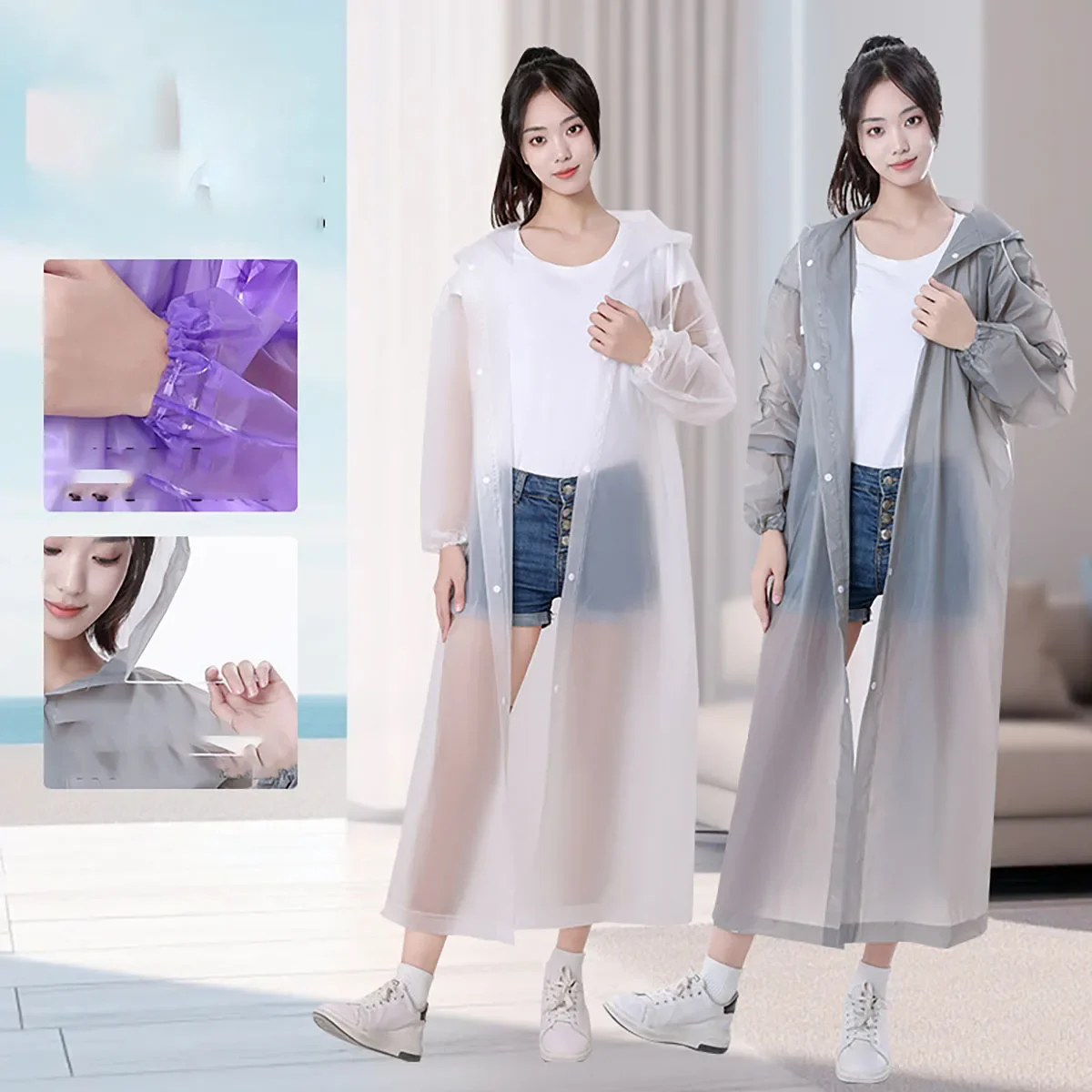 معطف واق من المطر للكبار غير قابل للتصرف سميك للسفر في الهواء الطلق والتسلق مقاوم للماء معدات المطر معطف واق من المطر قطعة واحدة عالمية