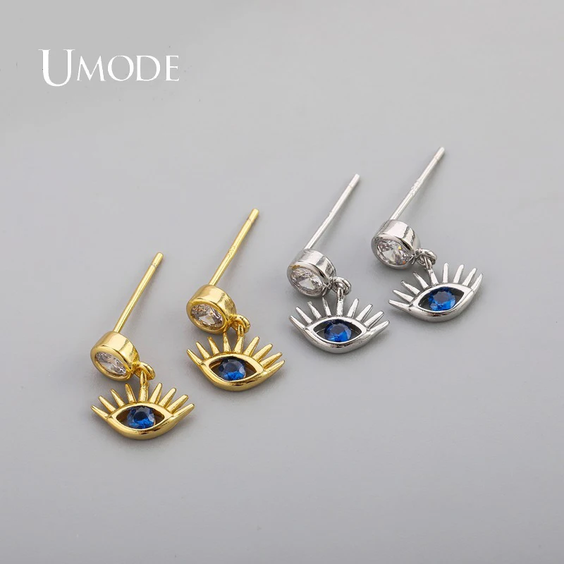 UMODE NEW Tiny Delighted Devil's Eye Zirconia Stud Earrings for Women Boucle D'Oreille Femme Bijoux Christmas Gifts UE0803