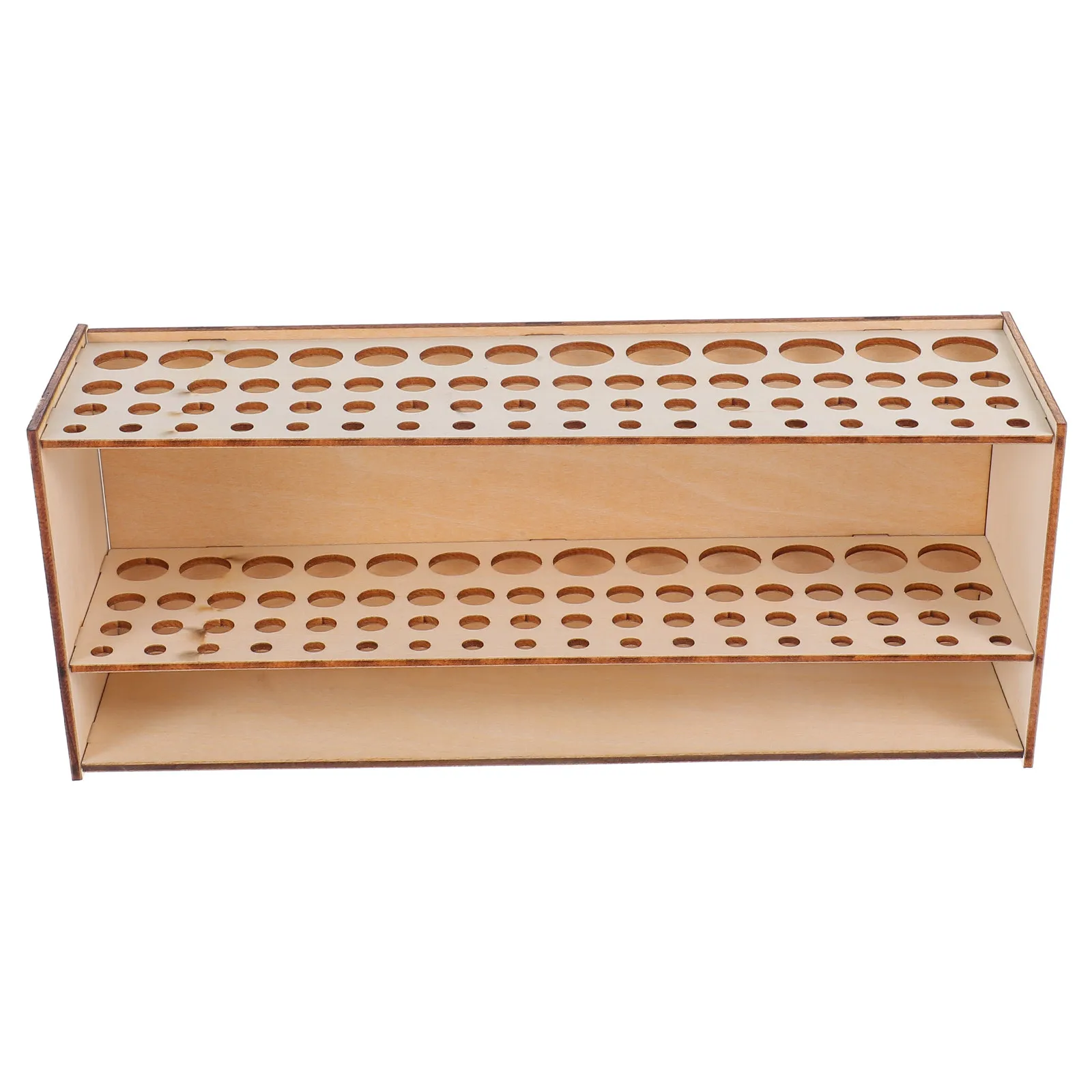 

Wooden Painting Brush Organizer Multi Functional Pen Holder Stand Desk Makeup Brush Storage Holder Test Tube Rack Painting