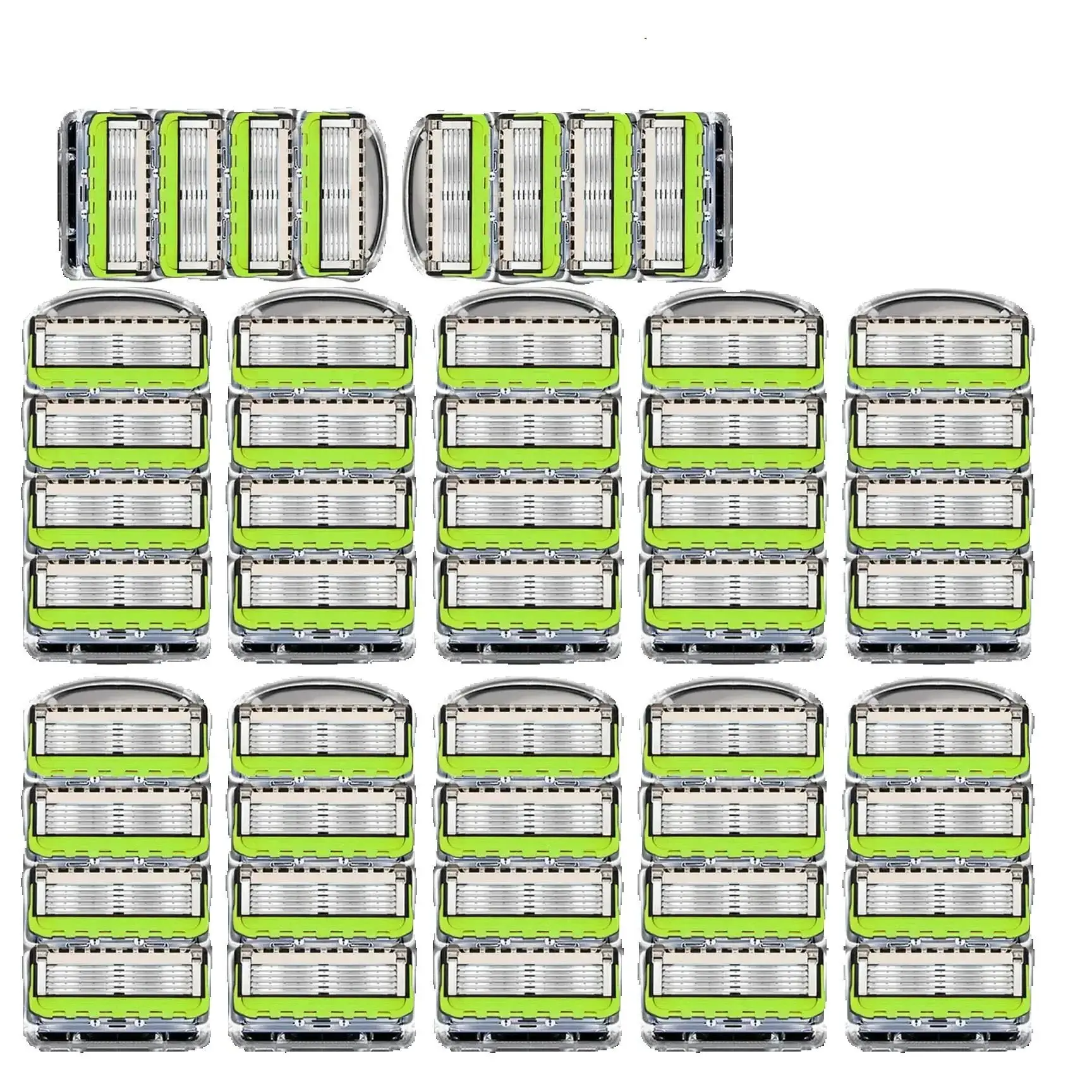 4-48 PCS Stainless Steel Blade Sharp 5 Layer Safety Razor for Fusion Manual Razor Blades Replacement Refills Blades