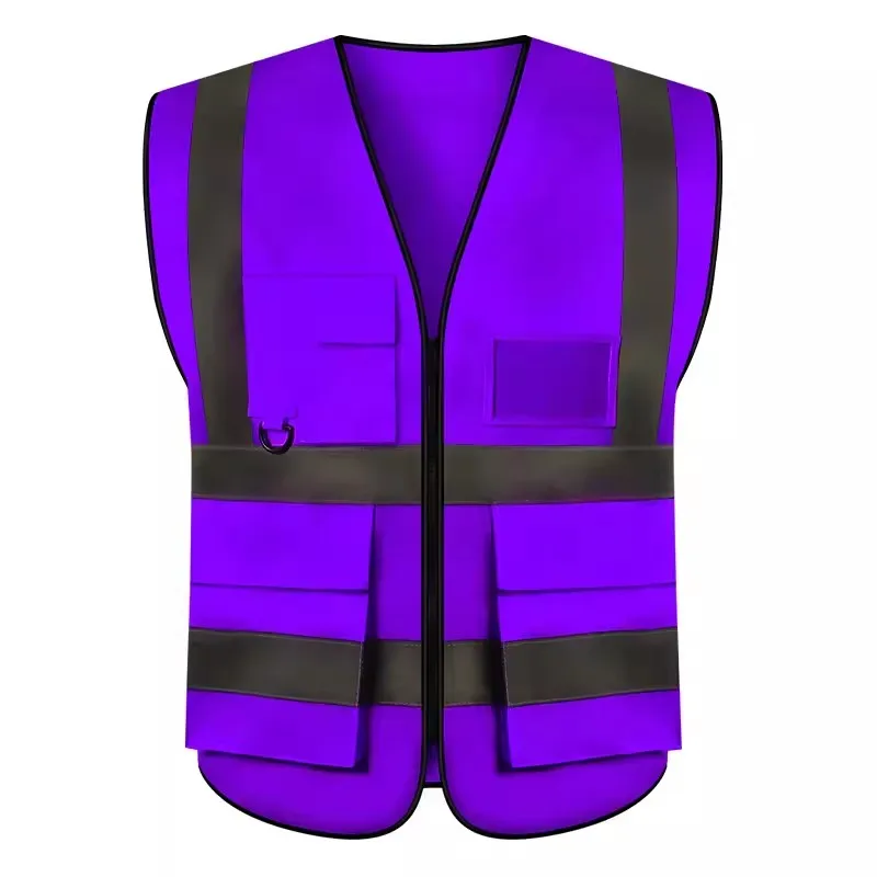 Hi Vis Viz Vest with High Visibility Tape Safety Work Vest with 5 Pockets for Men and Women