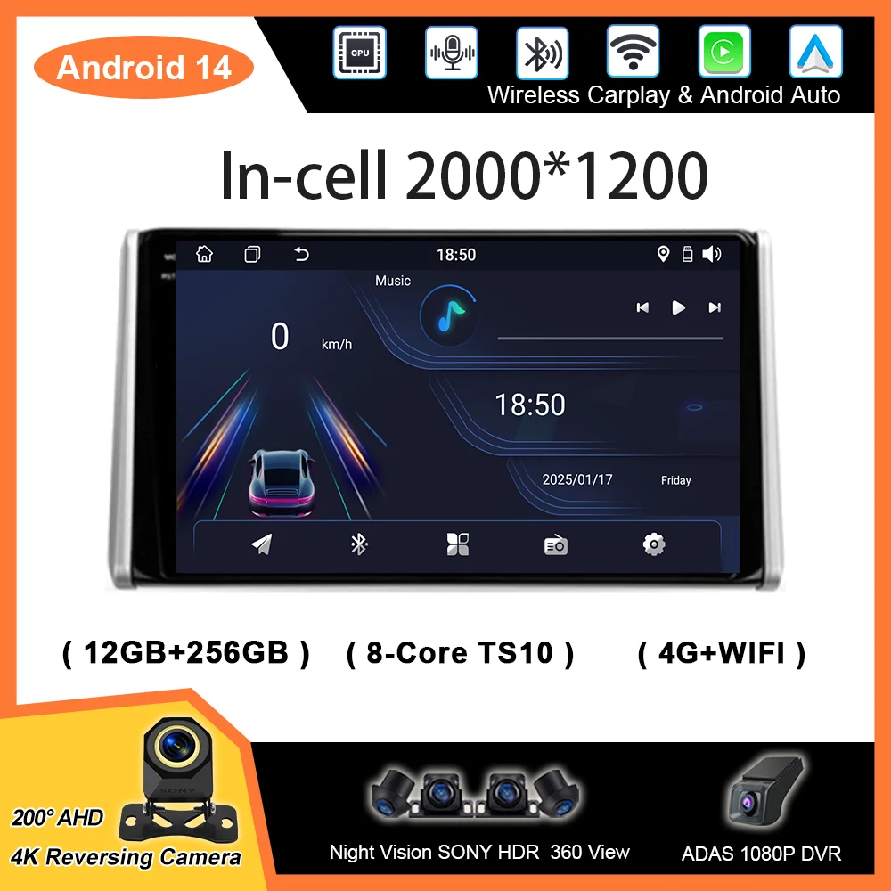 

Android Car DVD Carplay Android Auto For Toyota RAV4 XA50 2018-2020 Auto Radio Stereo GPS Navigation Multimidia Player 2din WIFI